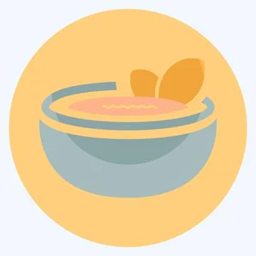 Icon Gazpacho - Flat Style - Simple illustration,Editable stroke Stock Illustration