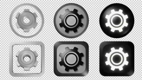 Icon gear in mobile pack Stock Illustration