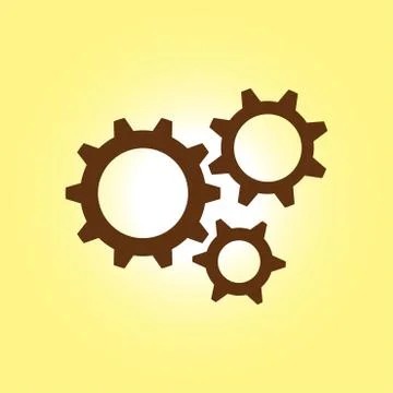 Icon of gears. Flat style Illustrazione stock