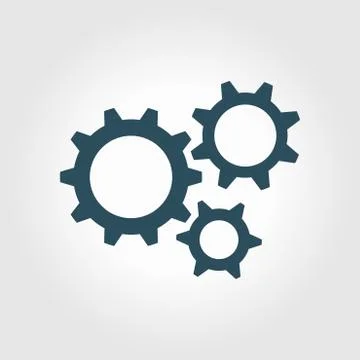Icon of gears. Flat style Stock Illustration