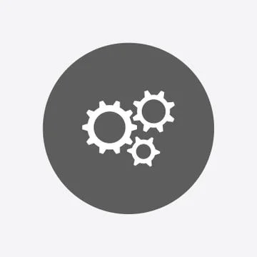 Icon of gears. Flat style. Stock Illustration