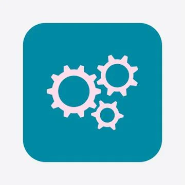Icon of gears. Flat style. Stock Illustration