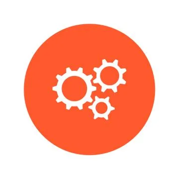 Icon of gears. Flat style. Stock Illustration