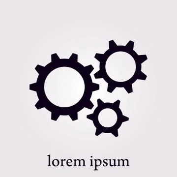 Icon of gears. Flat style. Stock Illustration