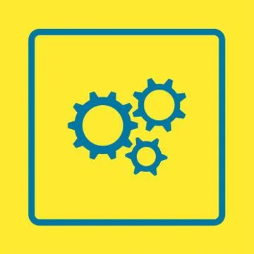 Icon of gears. Flat style. Stock Illustration