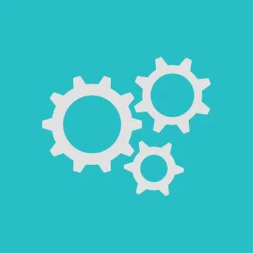 Icon of gears. Flat style. Stock Illustration
