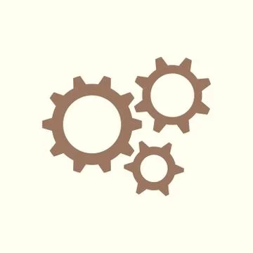 Icon of gears. Flat style. Stock Illustration