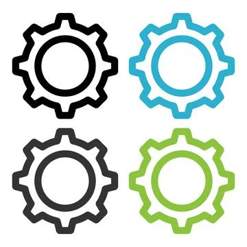 Icon of gears. Flat style. Stock Illustration