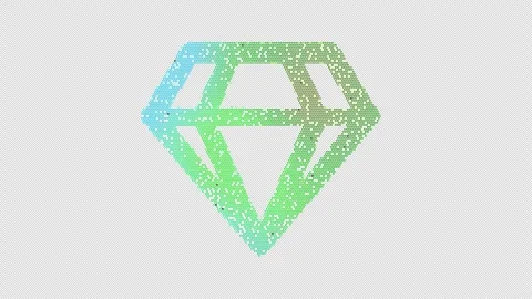 Icon gem is made up of LED square shapes that shimmer and flicker. There are Stock Footage 293285411