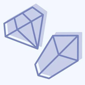 Icon Gemstone. related to Mining symbol. two tone style. simple design edit.. イラスト素材