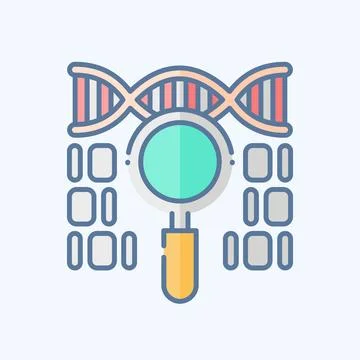 Icon Genetic Code. related to Biochemistry symbol. doodle style. simple des.. イラスト素材