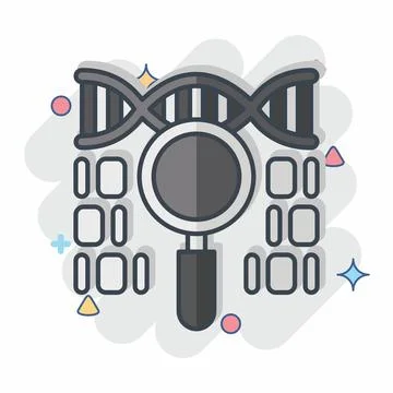 Icon Genetic Code. related to Biochemistry symbol. comic style. simple desi.. イラスト素材