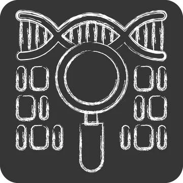 Icon Genetic Code. related to Biochemistry symbol. chalk Style. simple desi.. Illustrazione stock