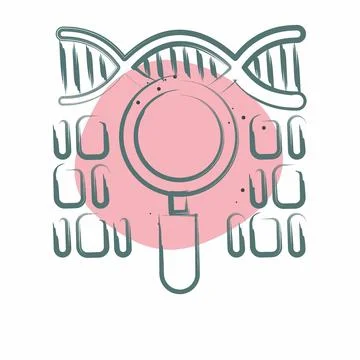 Icon Genetic Code. related to Biochemistry symbol. Color Spot Style. simple.. Stock Illustration