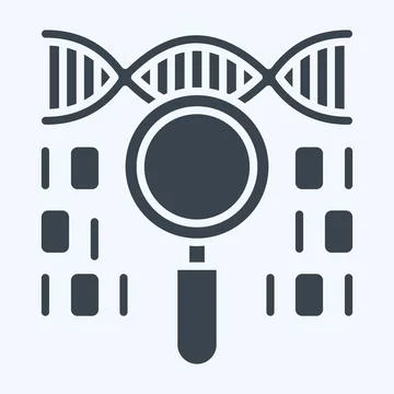 Icon Genetic Code. related to Biochemistry symbol. glyph style. simple desi.. Illustrazione stock