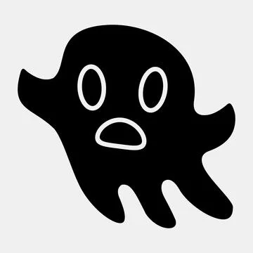 Icon ghost. Illustration of halloween elements. Icon in glyph style. Stock Illustration