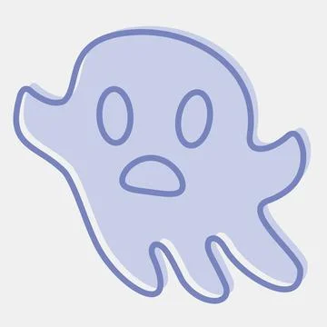 Icon ghost. Illustration of halloween elements. Icon in two tone style. Stock Illustration