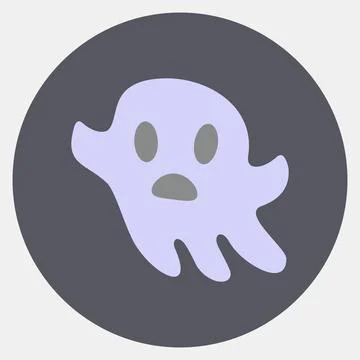 Icon ghost. Illustration of halloween elements. Icon in color mate style. Stock Illustration