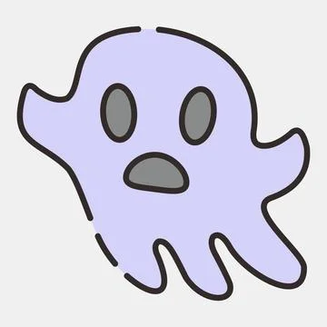 Icon ghost. Illustration of halloween elements. Icon in filled line style. Stock Illustration