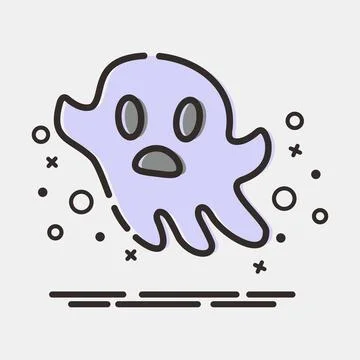 Icon ghost. Illustration of halloween elements. Icon in MBE style. Stock Illustration