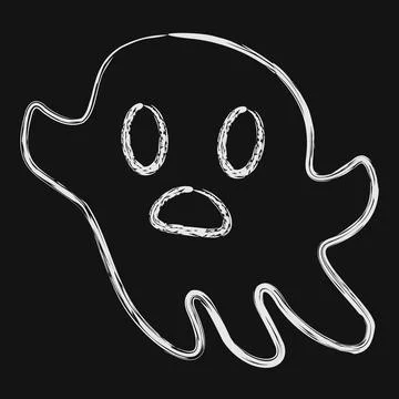 Icon ghost. Illustration of halloween elements. Icon in chalk style. Stock Illustration