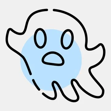 Icon ghost. Illustration of halloween elements. Icon in color spot style. Stock Illustration