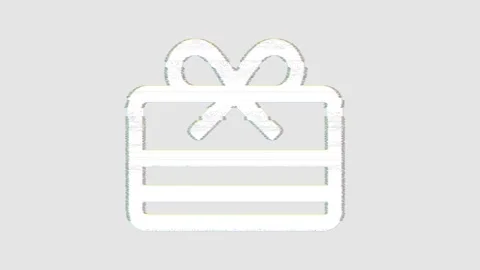 Icon gift card is distorted. Glitch. Noise, chromatic aberration, geometric Vídeos de archivo 305978179