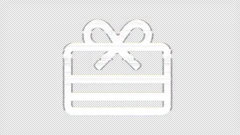Icon gift card is distorted. Glitch. Noise, chromatic aberration, geometric Vídeos de archivo 305980632