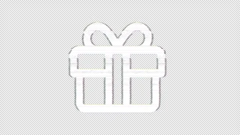 Icon gift is distorted. Glitch. Noise, chromatic aberration, geometric Vídeos de archivo 303397074