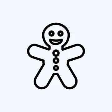 Icon Gingerbread Man. suitable for Bee Farm. Line Style. simple design editab Illustrazione stock