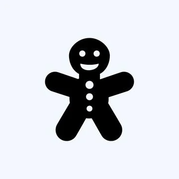 Icon Gingerbread Man. suitable for Bee Farm. Glyph Style. simple design edita Illustrazione stock