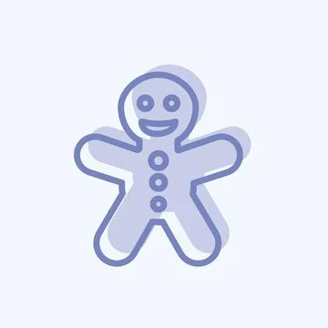 Icon Gingerbread Man. suitable for Bee Farm. two tone style. simple design ed Stock Illustration