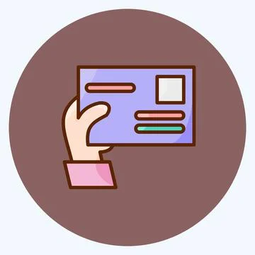Icon Give Envelope. suitable for education symbol. flat style. simple design  Stock Illustration