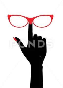 Icon glasses. Glasses with red rims Stock Illustration
