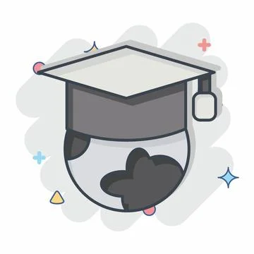 Icon Global Education. related to Learning symbol. comic style. simple desi.. Stock Illustration