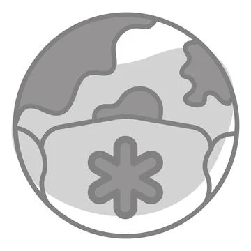 An icon of global mask vector design in world protection Иллюстрация