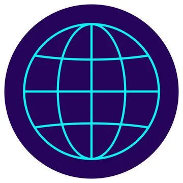 Icon of a globe with grid lines Stock Illustration