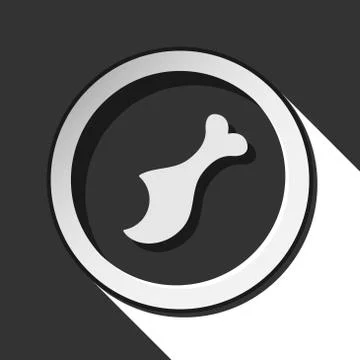 Icon - gnawed chicken leg with shadow Stock Illustration
