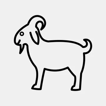 Icon goat. Islamic elements of Ramadhan, Eid Al Fitr, Eid Al Adha. Icons in.. Illustrazione stock