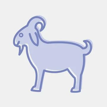 Icon goat. Islamic elements of Ramadhan, Eid Al Fitr, Eid Al Adha. Icons in.. Stock Illustration