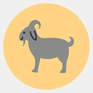 Icon goat. Islamic elements of Ramadhan, Eid Al Fitr, Eid Al Adha. Icons in.. Illustrazione stock