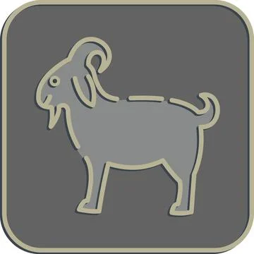 Icon goat. Islamic elements of Ramadhan, Eid Al Fitr, Eid Al Adha. Icons in.. Illustrazione stock