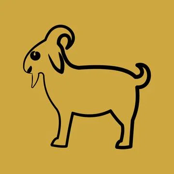 Icon goat. Islamic elements of Ramadhan, Eid Al Fitr, Eid Al Adha. Icons in.. Illustrazione stock