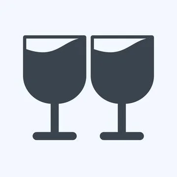 Icon Goblets. suitable for Wedding symbol. glyph style. simple design editabl Stock Illustration