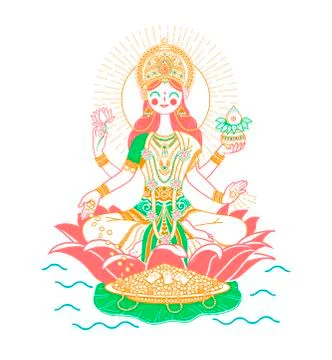 Icon godess Laxmi Stock Illustration
