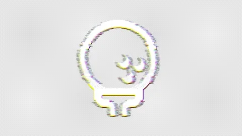 Icon golf ball is distorted. Glitch. Noise, chromatic aberration, geometric Stock Footage 303396408