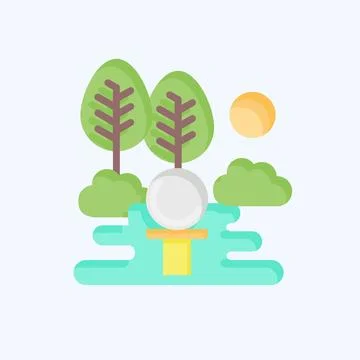 Icon Golf Field. related to Golf symbol. flat style. simple design editable.. イラスト素材
