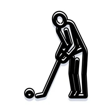 Icon of a golfer preparing to swing a golf club Stock Illustration