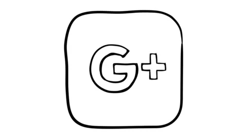 Icon Google Plus whiteboard animation 4K footage Stock Footage 116573107