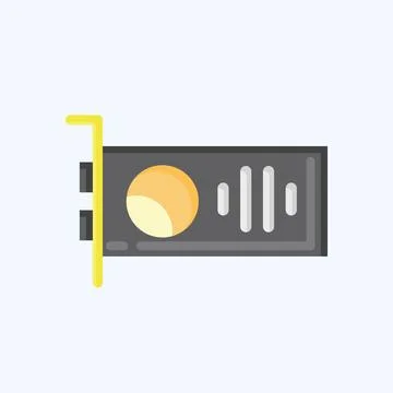 Icon GPU. suitable for Computer Components symbol. flat style. simple design  イラスト素材